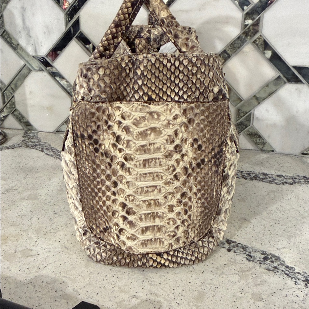 Python Leather VintageHandbag Made In Italy - Picture 2 of 7